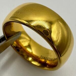 King Will tungsten carbide gold plated 8mm unisex ring wedding band size 7.5